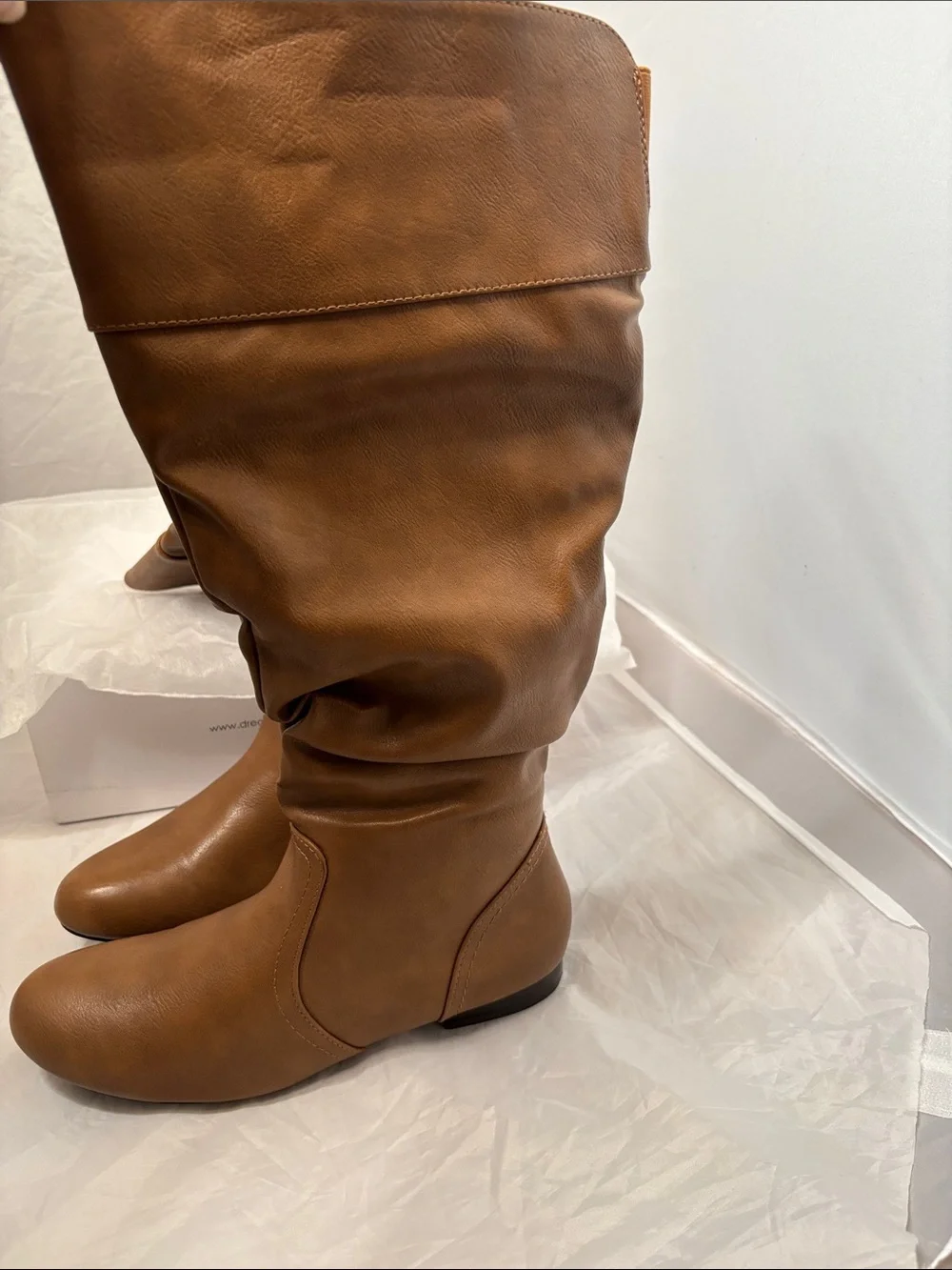 Brown Slouchy Mid-Calf Women's Boots 9.5 NWOT